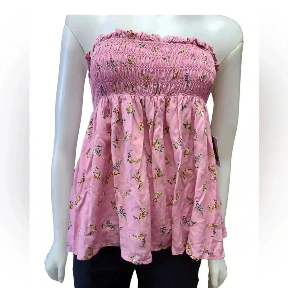 Celebrity Pink Floral Tube Top  Size XL